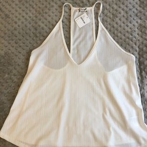 Free people white ribbed tank